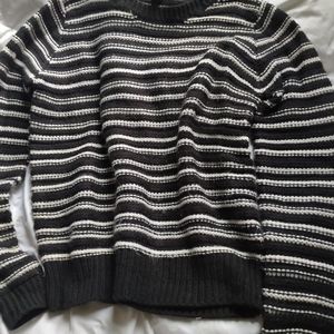 Black and white striped sweater